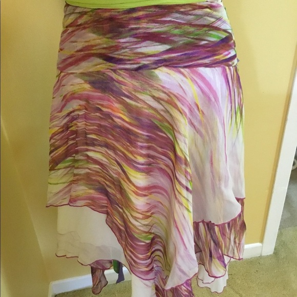 Diane Von Furstenberg Handkerchief Style wrap skirt with coloured sashes NWT 🔴 - Picture 5 of 13